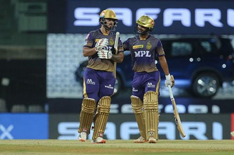 Nitish Rana and Rahul Tripathi strung together a 93-run partnership [P/C: iplt20.com]