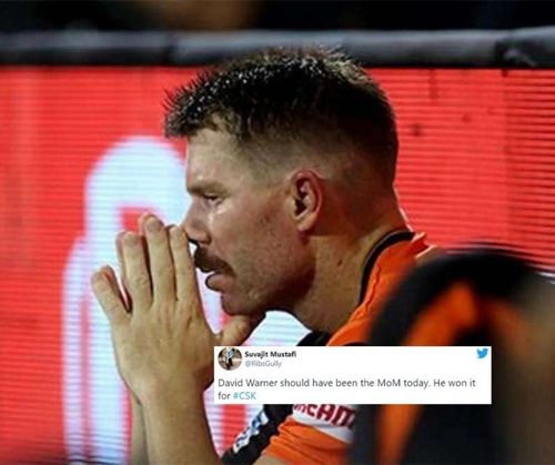 David Warner faced a lot of heat from Twitterati after SRH's loss to CSK