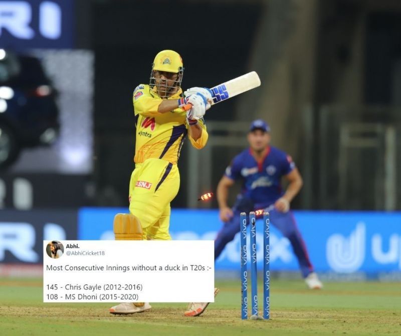 MS Dhoni was dismissed for a duck on only the fourth time in his entire IPL career so far