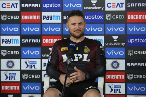 Brendon McCullum at a virtual presser on Thursday evening, (PC: IPL)