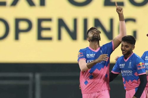 Jaydev Unadkat (left) celebrates a wicket with Chetan Sakariya (Photo: BCCI)