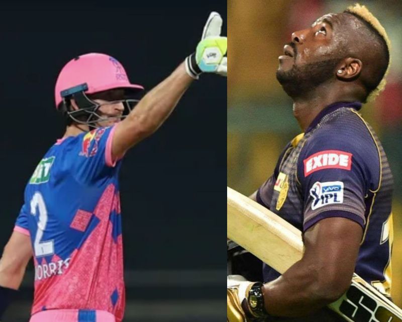 RR's Chris Morris and KKR's Andre Russell