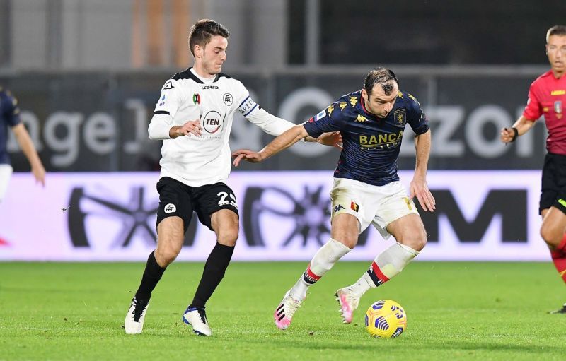 Genoa and Spezia are currently tied at 33 points each
