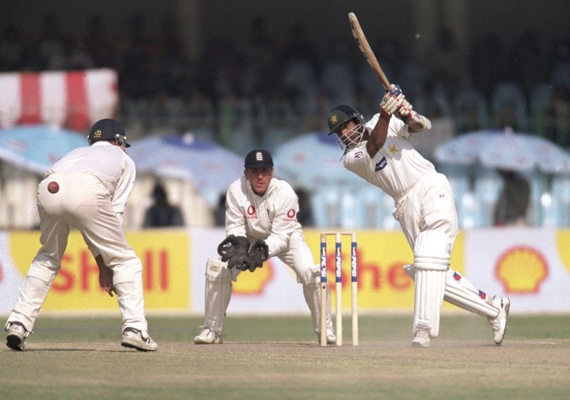 Yousuf Youhana, here seen against England, helped Pakistan stay afloat in the chase