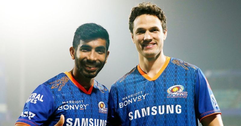 Nathan Coulter-Nile  caught up with Jasprit Bumrah after the game