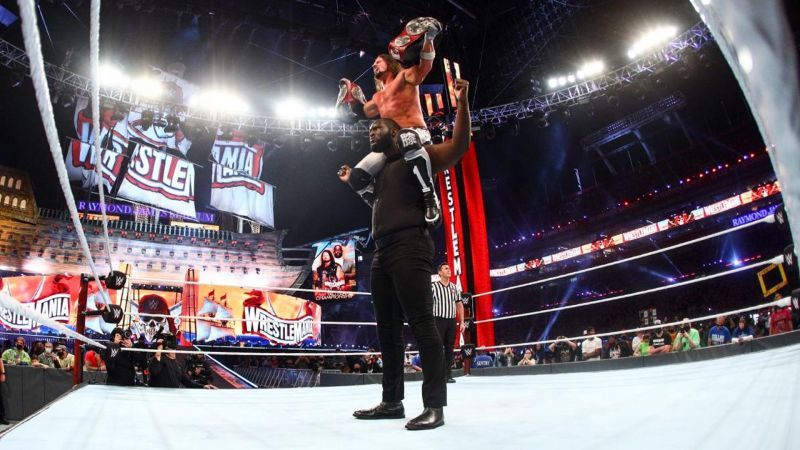 AJ Styles and Omos captured the RAW Tag Team Championships defeating The New Day at WrestleMania 37 Night One