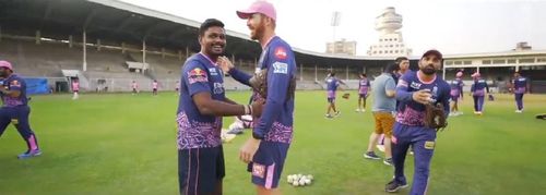 Rajasthan Royals players in a training session. Pic Credits: @rajasthanroyals Twitter.