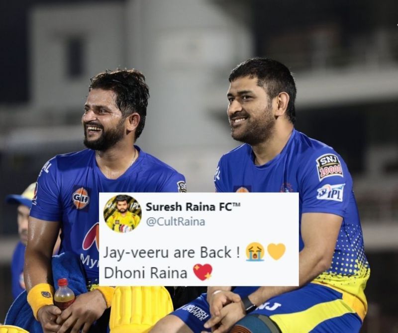MS Dhoni and Suresh Raina are back together playing for CSK after 698 days