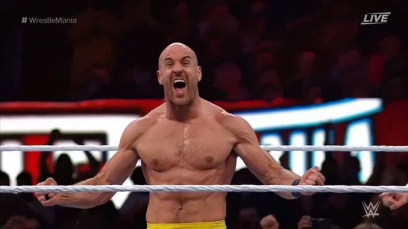 Cesaro amps himself up at WrestleMania 37