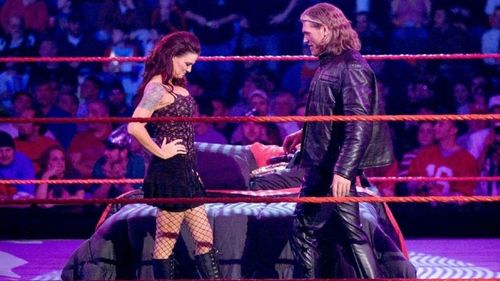 Edge and Lita's live "Sex Celebration" (Credit: WWE)