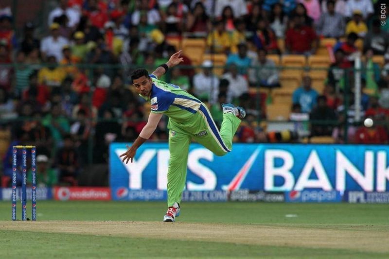 Shadab Jakati in action for RCB in the IPL [PC: BCCI]