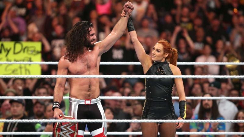 Seth Rollins and Becky Lynch