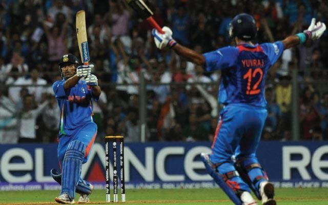 MS Dhoni hit Nuwan Kulasekara for a six to win India their second World Cup [Credits: Free Press Journal]
