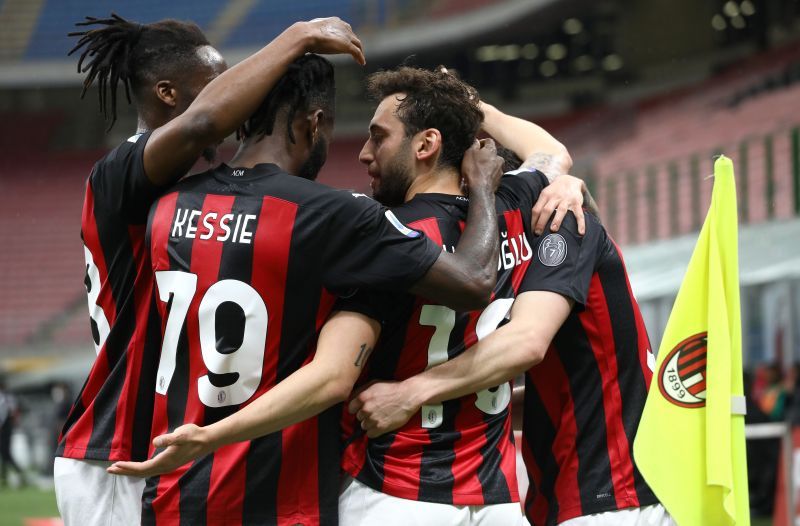 AC Milan  celebrate a goal in Serie A