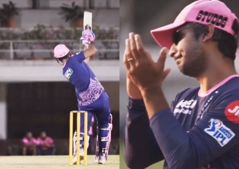 Shivam Dube (left) and Kumar Sangakkara. Pic: Rajasthan Royals