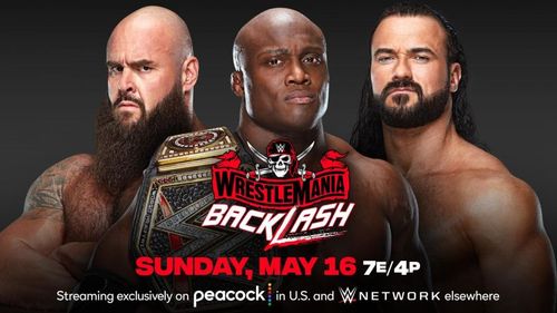 Bobby Lashley will defend the WWE Championship against Braun Strowman and Drew McIntyre at WrestleMania Backlash in May