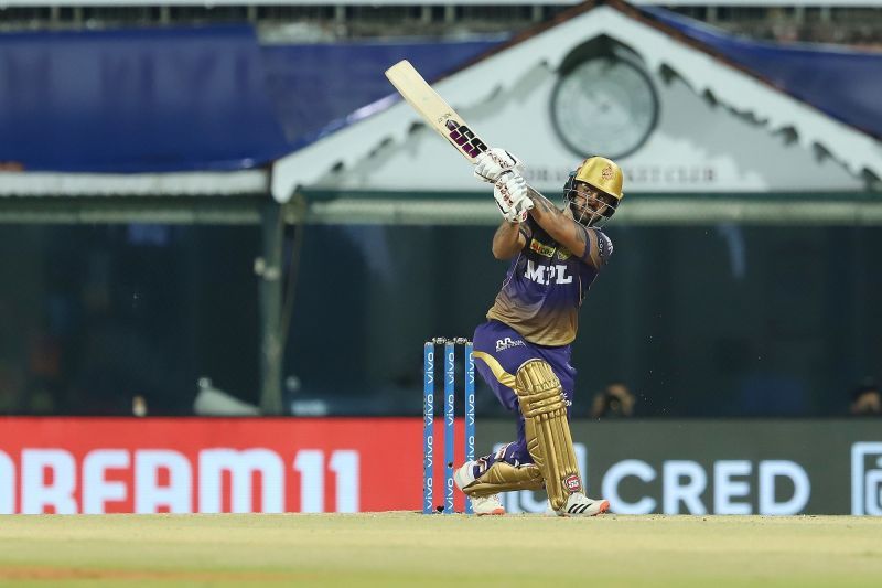 Nitish Rana in action for KKR (Image Couretsy: iplt20.com)