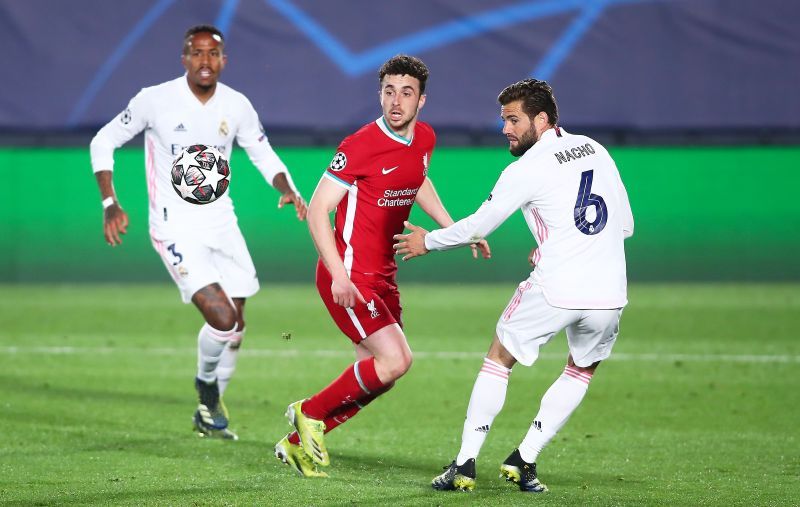 Eder Militao (left), Diogo Jota (centre) and Nacho (right)