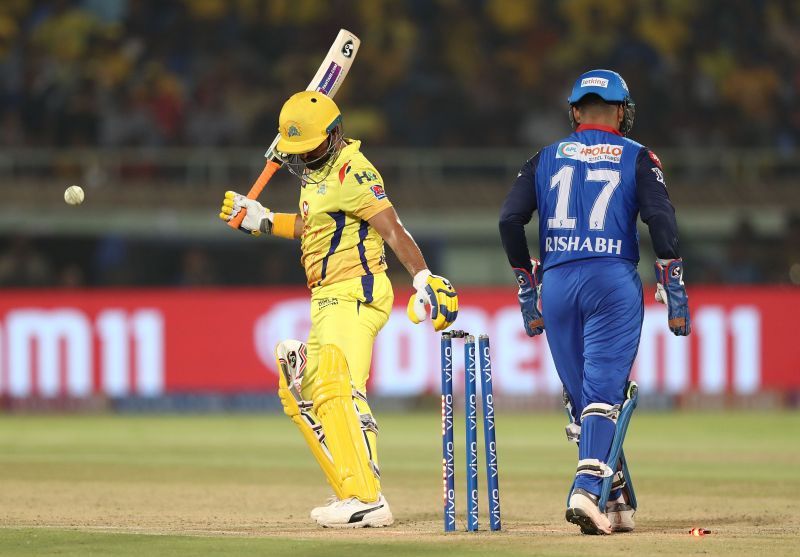 Suresh Raina (L)in CSK colors.