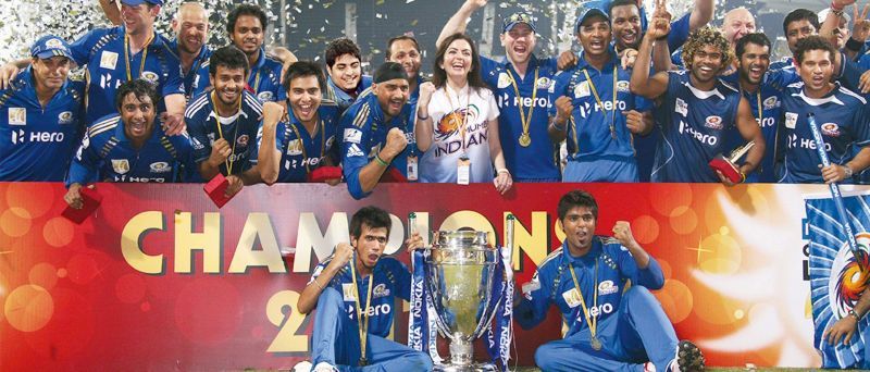 Mumbai Indians celebrate their CLT20 triumph at MA Chidambaram Stadium