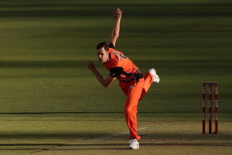 Jason Behrendorff plies his trade for the Perth Scorchers in the BBL.