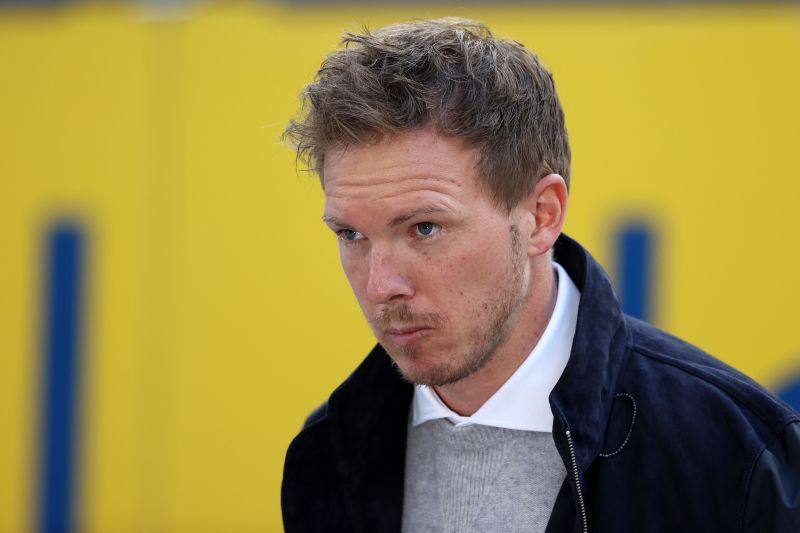 RB Leipzig manager Julian Nagelsmann arrives at the ground ahead of the fixture.