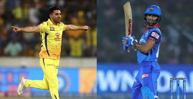 Deepak Chahar (left) and Shikhar Dhawan. Pic: IPLT20.COM