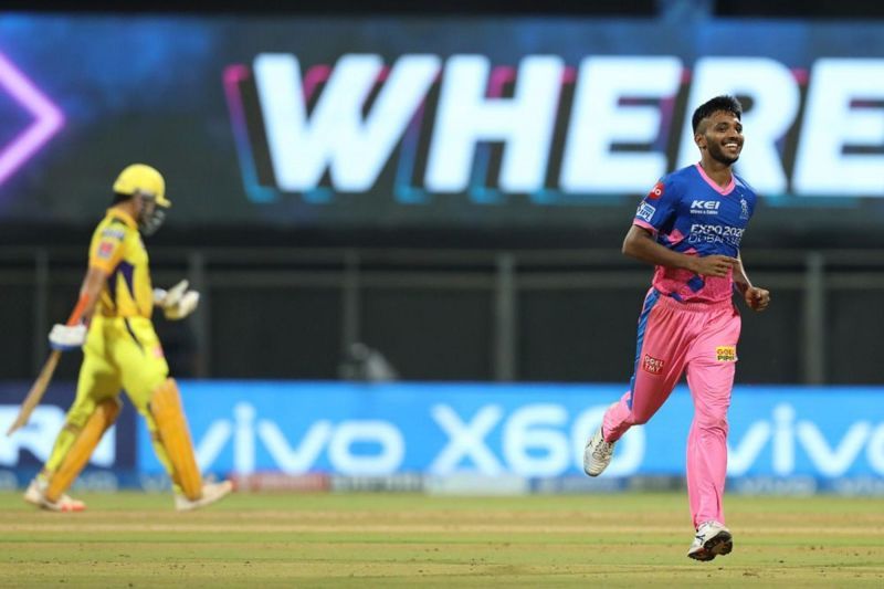 Chetan Sakariya's impressive performances have been one of the few positives for RR in the IPL this season. (Image Courtesy: IPLT20.com)