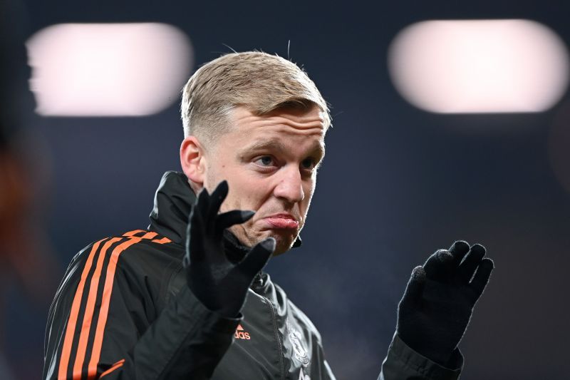 Donny van de Beek before a Manchester United game