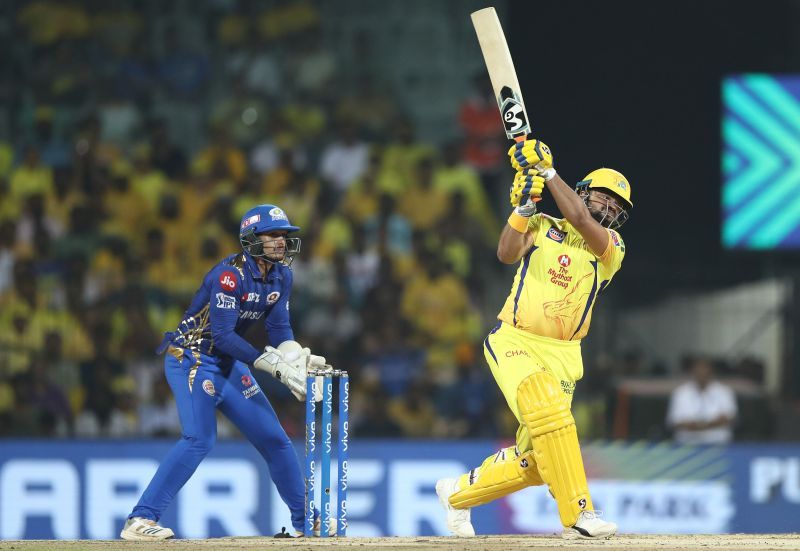 Suresh Raina (R) in action for CSK.