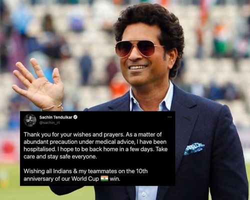 Sachin Tendulkar breaks the news of his hospitalisation after contracting Covid-19.