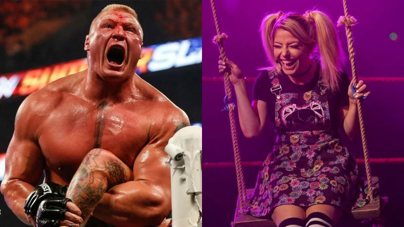 Brock Lesnar (left); Alexa Bliss (right)