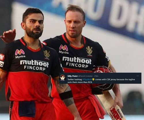 RCB's #PlayBold was trending for all the wrong reasons on Saturday