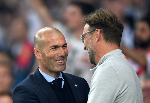 Zinedine Zidane (L) and Jurgen Klopp