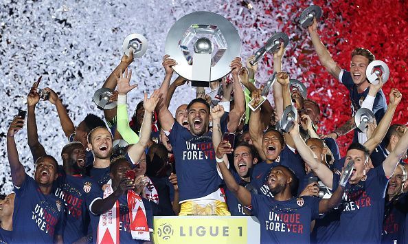 Monaco celebrate their 2016-17 Ligue 1 title