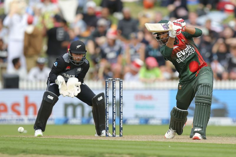 Mahmudullah in action against New Zealand.