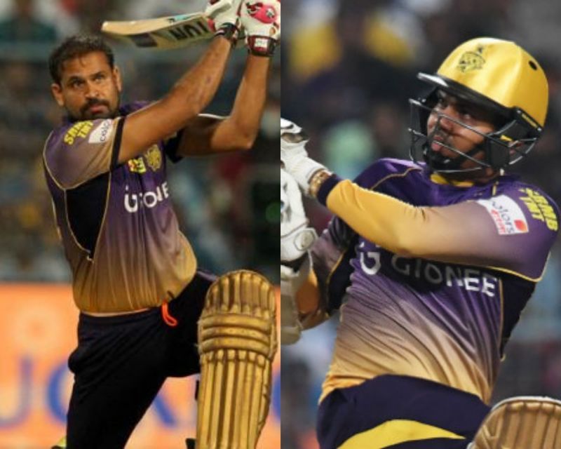 Yusuf Pathan (left) and Suresh Raina