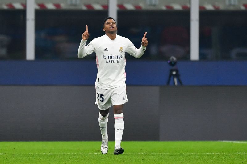 Rodrygo celebrates a goal for Real Madrid