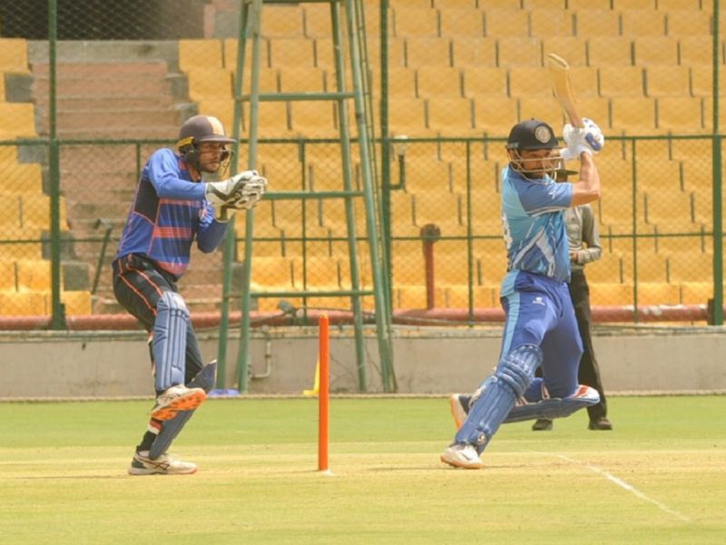 Aniruddha Joshi during the Vijay Hazare Trophy 2021.