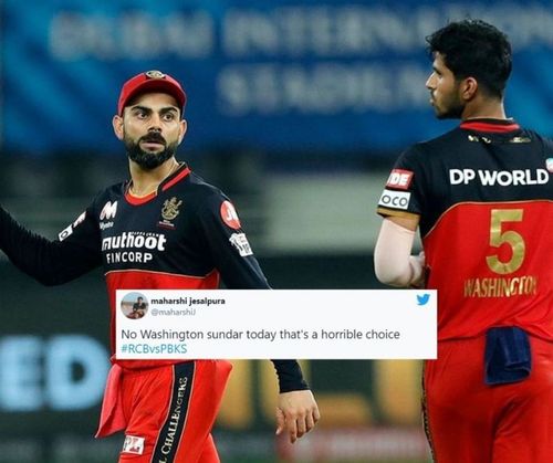 Fans slam Virat Kohli for dropping Washington Sundar