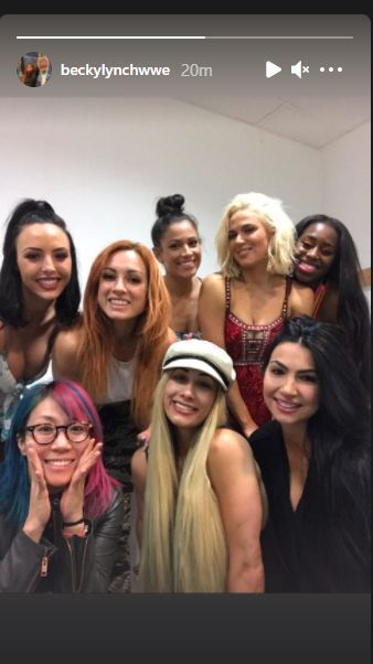 Becky Lynch's story reacting to The IIconics' release