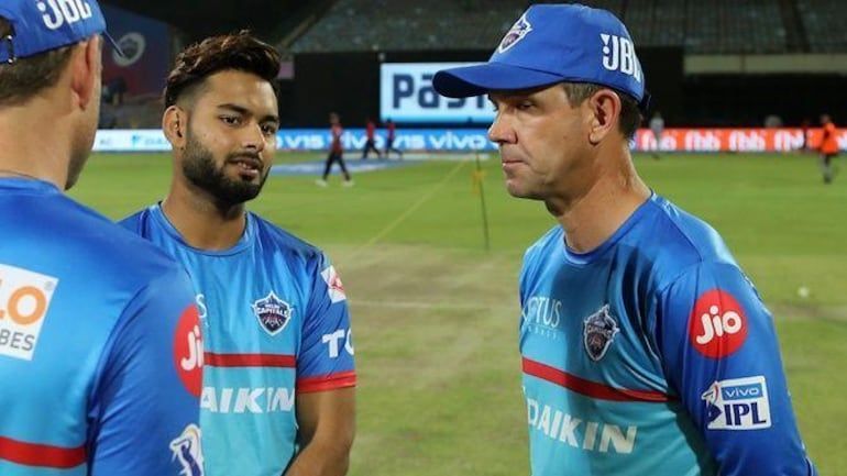 Rishabh Pant with DC coach Ricky Ponting (Image courtesy BCCI)