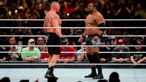 Brock Lesnar and Keith Lee had a momentary face-off in the 2020 Royal Rumble