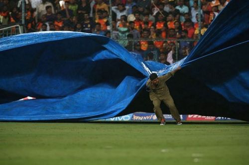 A groundsman at the M Chinnaswamy Stadium