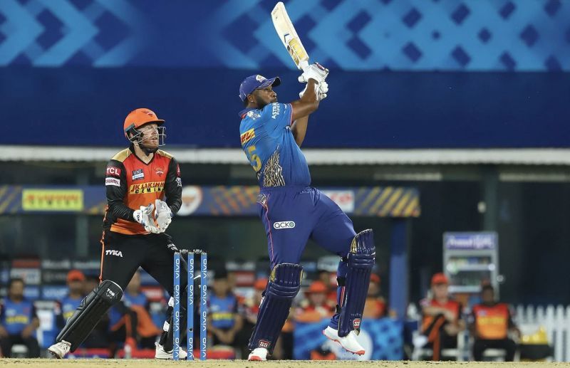 MI&#039;s Kieron Pollard smacks a six (Photo: BCCI)