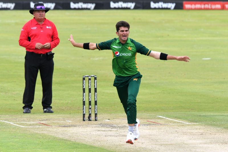 Shaheen Afridi in action for Pakistan