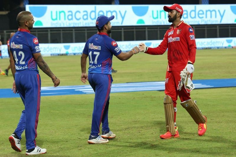 Rishabh Pant and KL Rahul shake hands after the match, (PC: BCCI/IPL)