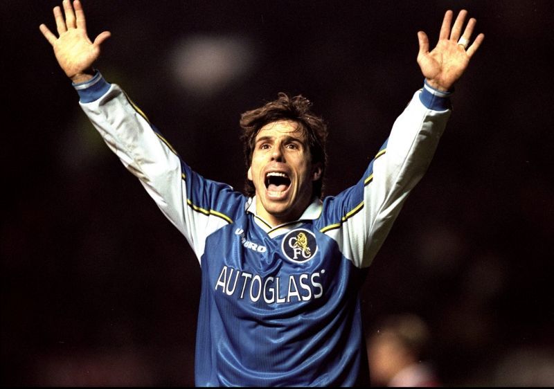 Man United v Chelsea Gianfranco Zola