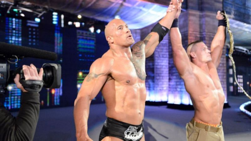 The Rock and John Cena at WrestleMania 29