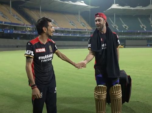 Yuzvendra Chahal (left) and Glenn Maxwell